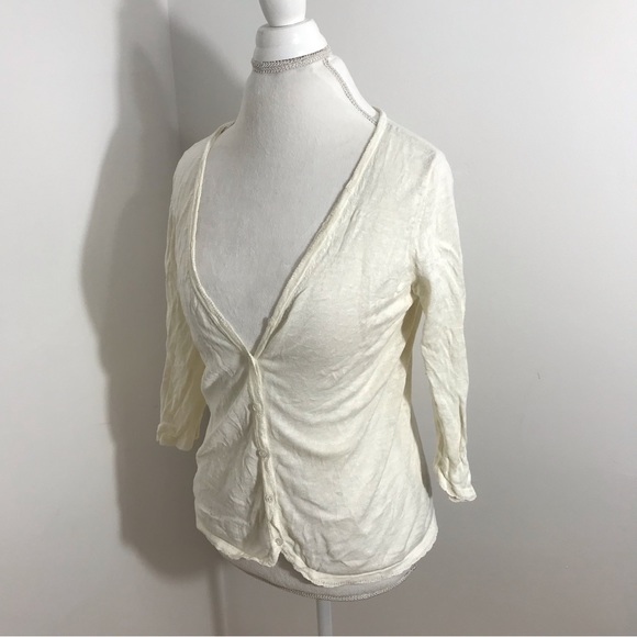 Tommy Bahama Linen White Cardigan - Picture 9 of 14